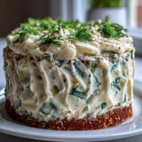 Delectable pickle cake, beautifully frosted with tangy dill cream, ready to impress guests.