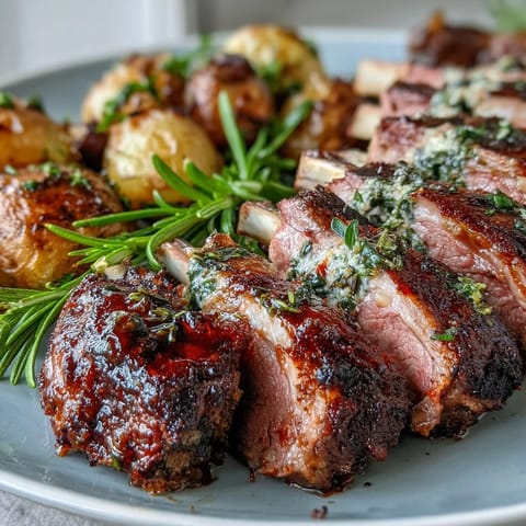 Roast Lamb with Olive Potatoes