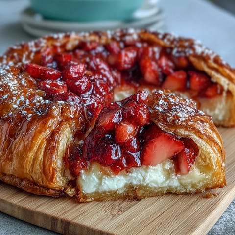 Fresh strawberry galette with almond frangipane filling, perfect spring dessert with crisp pastry edges.  