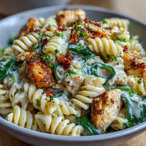 Lemon Orzo with Chicken and Spinach, a creamy Mediterranean-inspired main dish with juicy chicken, fresh spinach, and zesty lemon.  