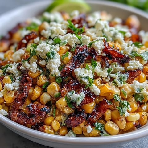 Vibrant Mexican Street Corn Salad featuring sweet corn, spicy jalapeño, and crumbled Cotija cheese, perfect for summer barbecues.