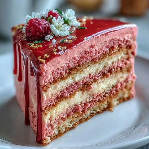 Elegant pink Bridal Shower Rosé Velvet Cake with shimmering gold drip.