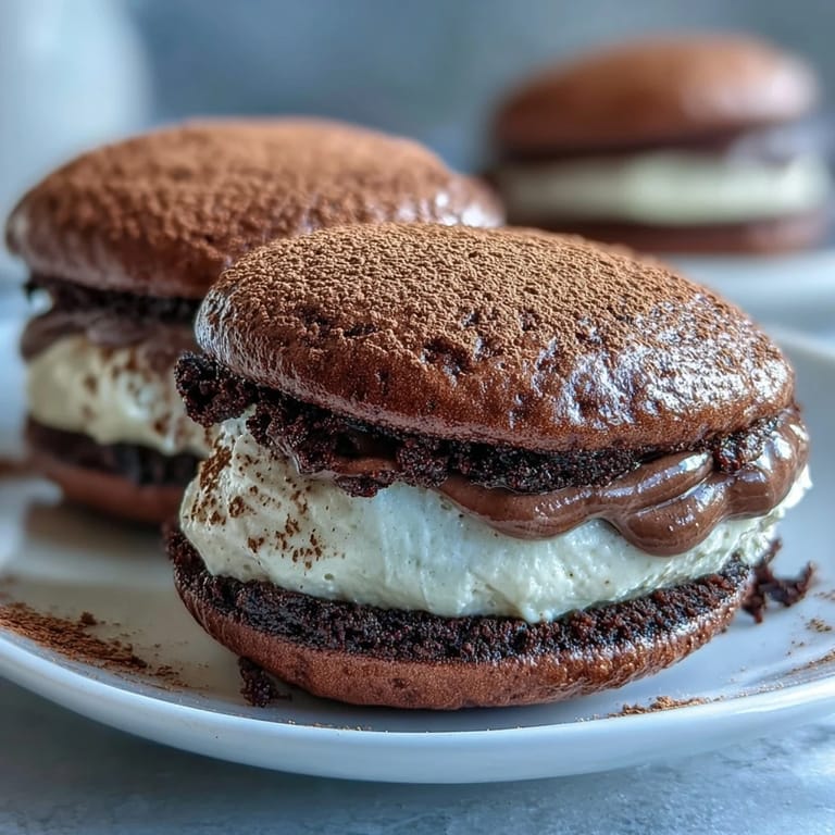 Homemade Tiramisu Whoopie Pies are sandwiched with rich coffee mascarpone filling, inspired by classic Italian-American dessert flavors.