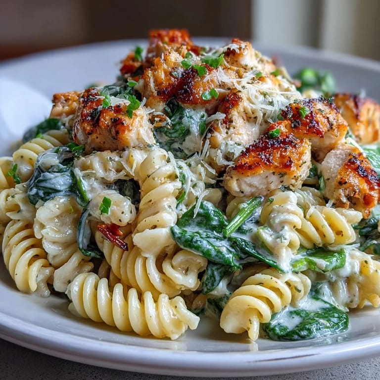 Zesty Lemon Orzo with Chicken and Spinach, a vibrant spring dinner with juicy chicken, fresh greens, and creamy orzo pasta.