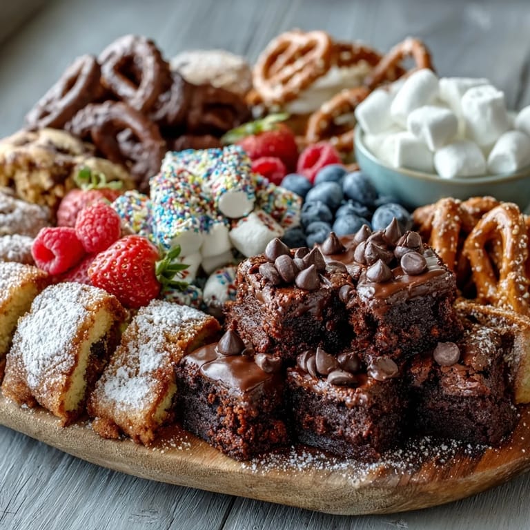 Festive dessert spread with colorful cake slices, cookies, and brownie bites arranged beautifully for graduation parties and gatherings.