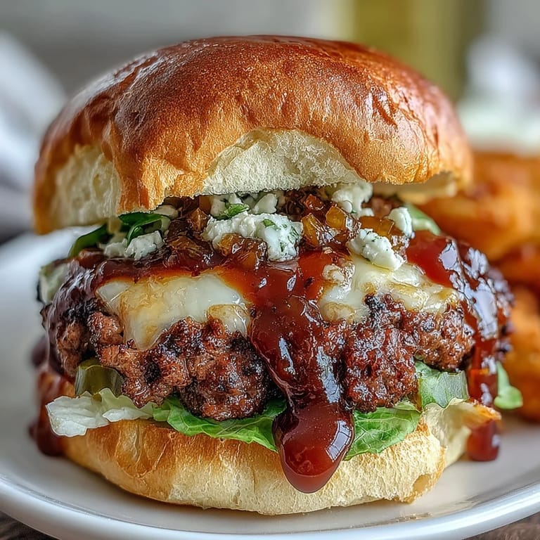 Crispy-bottomed Memorial Day Smash Burger Sliders piled high with toppings, ready to serve.