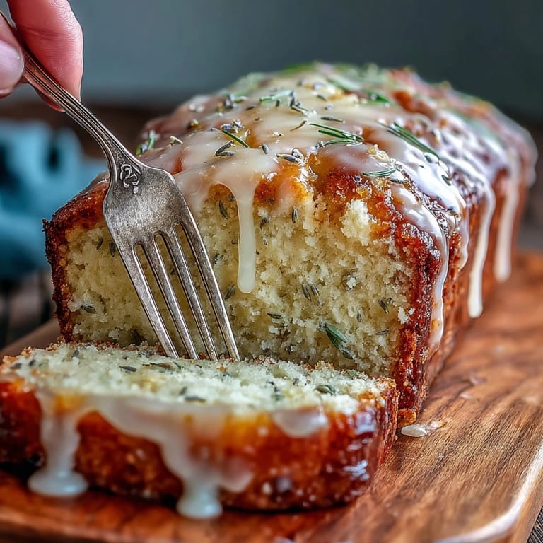 Slices of fragrant lemon lavender cake with honey glaze, showcasing a tender crumb and delicate floral aroma, perfect for afternoon tea or dessert.