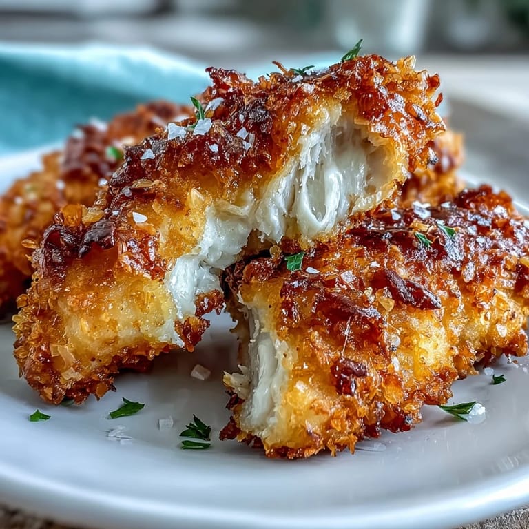 Deliciously fried pickle brine chicken tenders, showcasing their perfect golden crust.