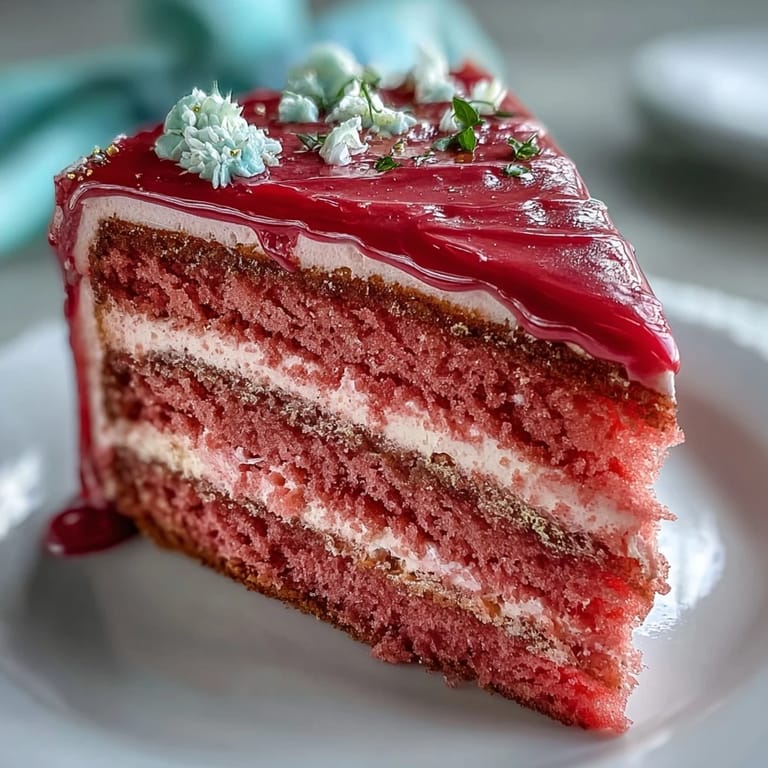 Decadent rosé wine cake, perfectly frosted for a festive celebration.