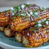 A perfectly steamed ear of corn on the cob, glistening with melted butter and sprinkled with salt, ready for a quick and delicious side dish.