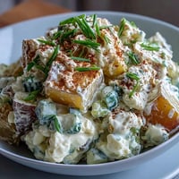 Juneteenth Soul Food Potato Salad, creamy with dill pickles and mustard, ready for picnics.
